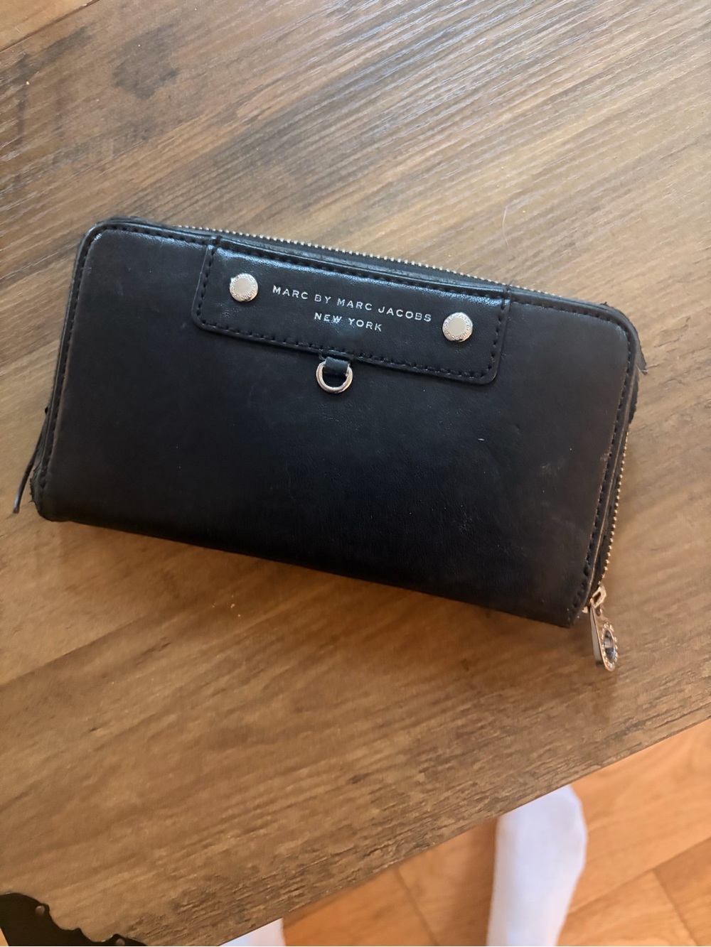 Marc by Marc Jacobs Black Leather Zip-Around Wallet